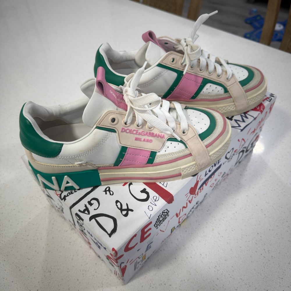 Dolce & Gabbana White Leather Sneakers  “Portofino-style”